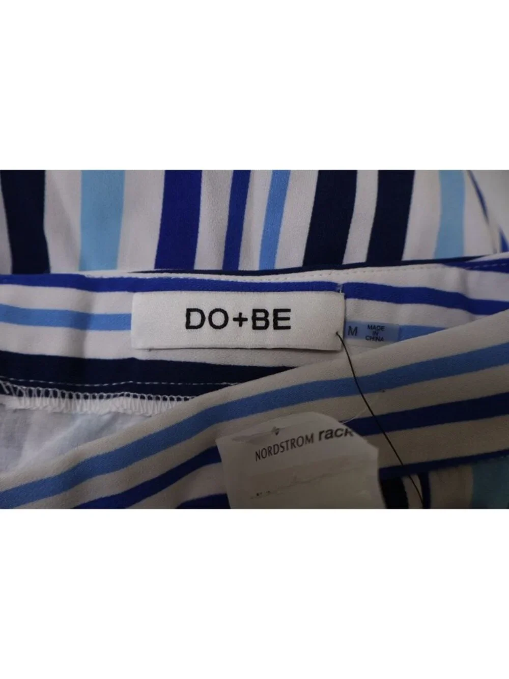 Do+Be Blue White Stripe Wide Leg Crop Pants NWT Nordstrom Size M